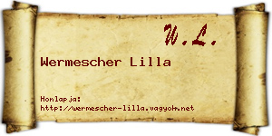 Wermescher Lilla névjegykártya